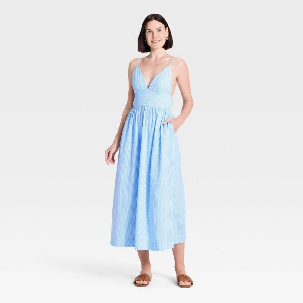 A New Day - Women's V-Neck Maxi Dress - A New Day Blue XS Blue